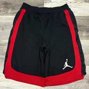 Air Jordan Jumpman Logo Black Red Boys XL Athletic Pull On Basketball Shorts EUC